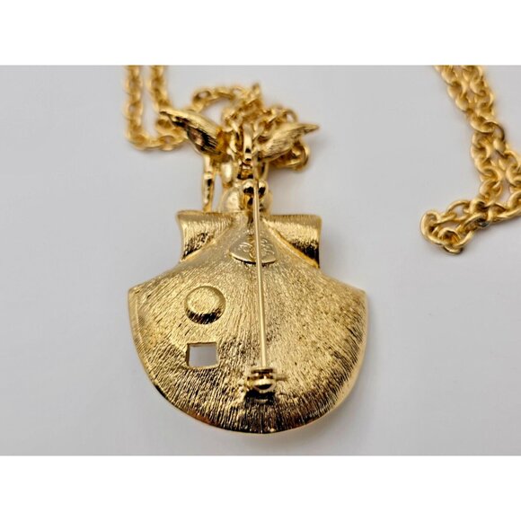 Kirks Folly Whispering Angel Interchangeable Seashell Brooch Pendant Necklace - Picture 8 of 14